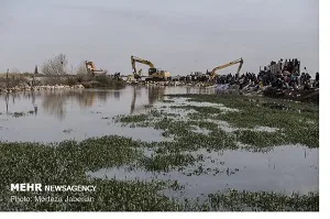 سیل بند روستای آلبوعفری شهر رفیع ترمیم شد